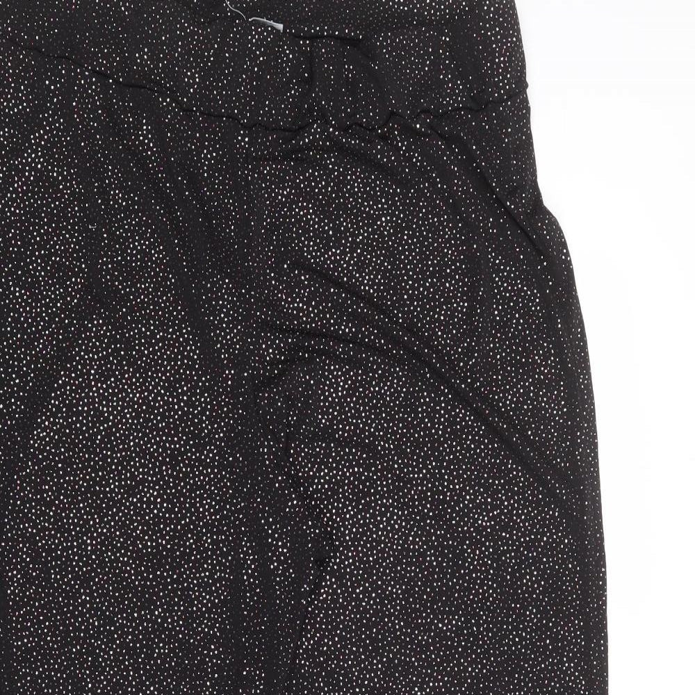 Yours Womens Black Polyester Trousers Size 18 L28 in Regular