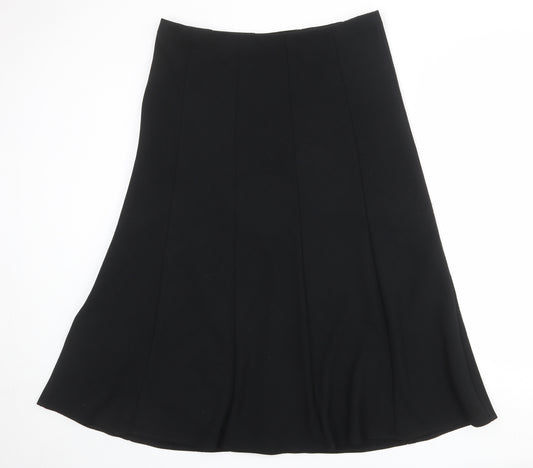 Marks and Spencer Womens Black Polyester A-Line Skirt Size 16