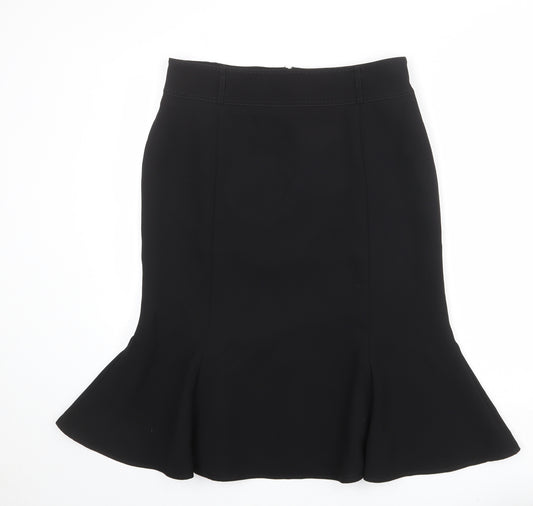 Savoir Womens Black Polyester A-Line Skirt Size 14 Zip