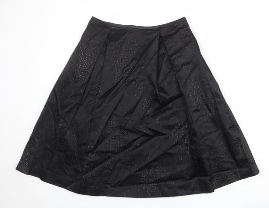 Laura Ashley Womens Black Acrylic A-Line Skirt Size 12 Zip