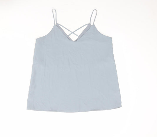 River Island Womens Blue Polyester Camisole Tank Size 12 V-Neck
