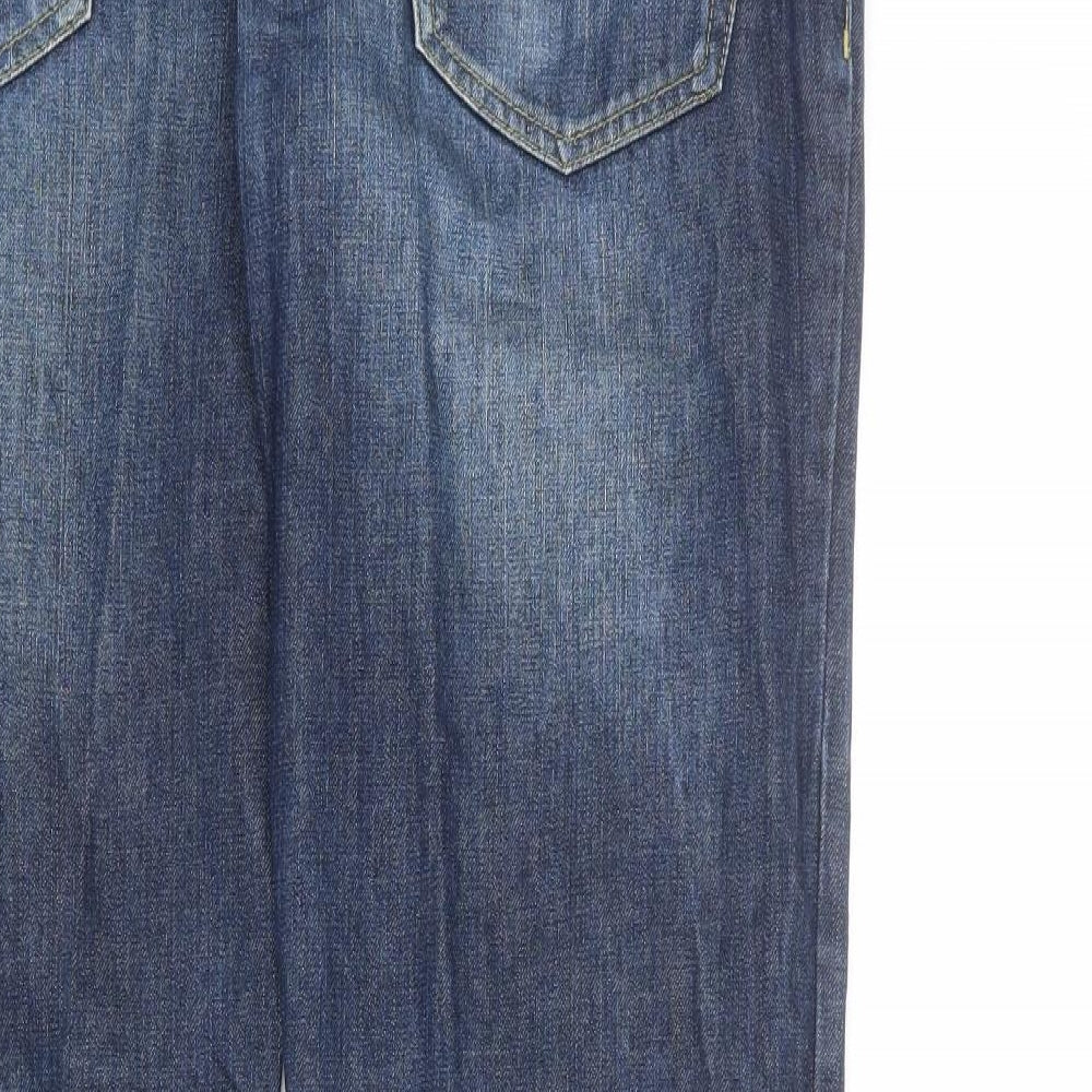 NEXT Mens Blue Cotton Straight Jeans Size 34 in L34 in Regular Button