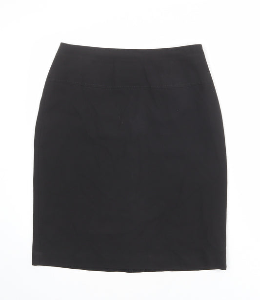Club Class Womens Black Polyester A-Line Skirt Size 12 Zip