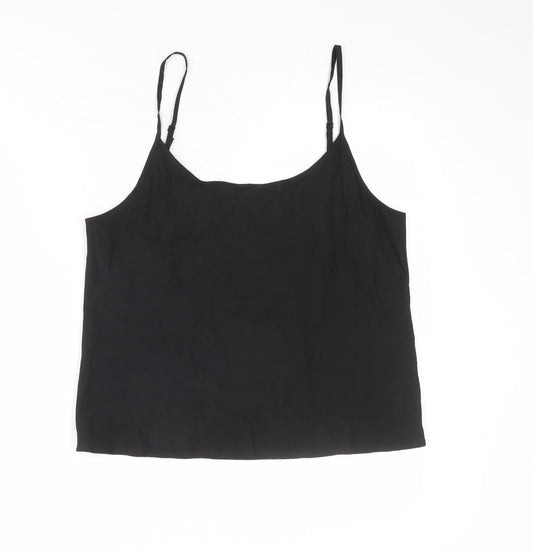 Jack Wills Womens Black Polyester Camisole Tank Size 12 Round Neck