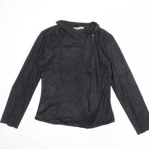 Fransa Womens Black Jacket Size 6 Zip