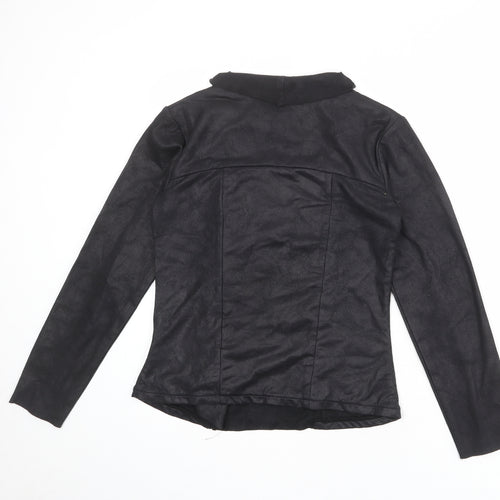 Fransa Womens Black Jacket Size 6 Zip