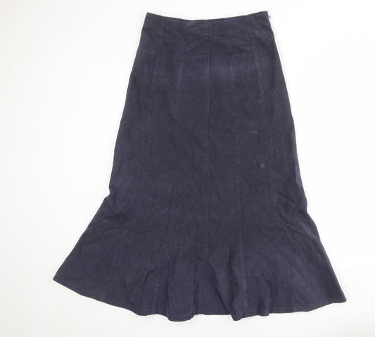 Laura Ashley Womens Blue Cotton Swing Skirt Size 10 Zip