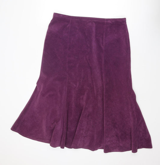 Viyella Womens Purple Polyester A-Line Skirt Size 14 Zip