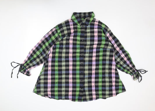 ASOS Womens Multicoloured Geometric Cotton Shirt Dress Size 10 Collared Button