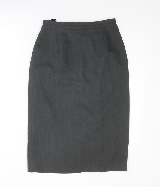 St Michael Womens Grey Polyester Bandage Skirt Size 10 Zip