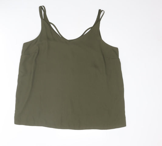 Dorothy Perkins Womens Green Polyester Camisole Tank Size 16 V-Neck