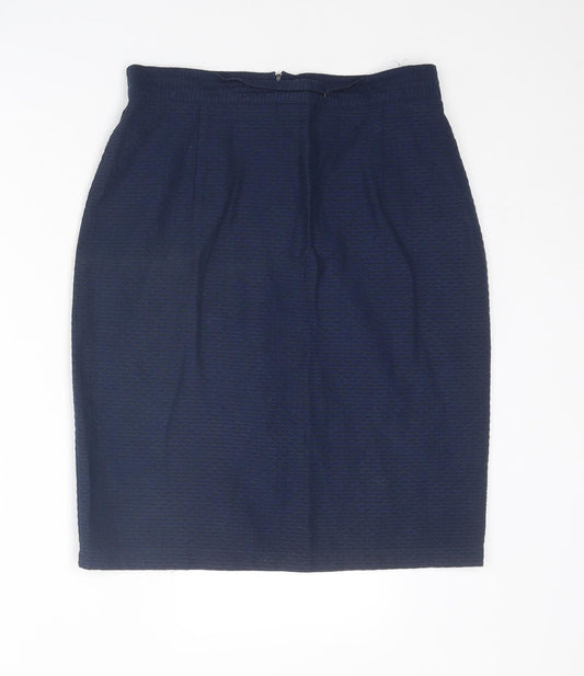 C&A Womens Blue Polyester Straight & Pencil Skirt Size 14 Zip