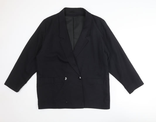 C&A Womens Black Cotton Jacket Suit Jacket Size 18