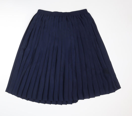 Heather Valley Womens Blue Polyester Pleated Skirt Size 16