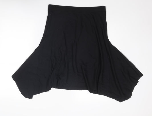 Calvin Klein Womens Black Cotton Swing Skirt Size M