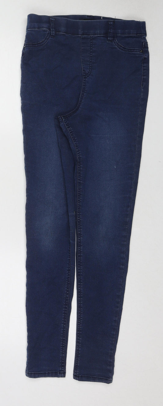 F&F Womens Blue Cotton Jegging Jeans Size 10 L27 in Regular
