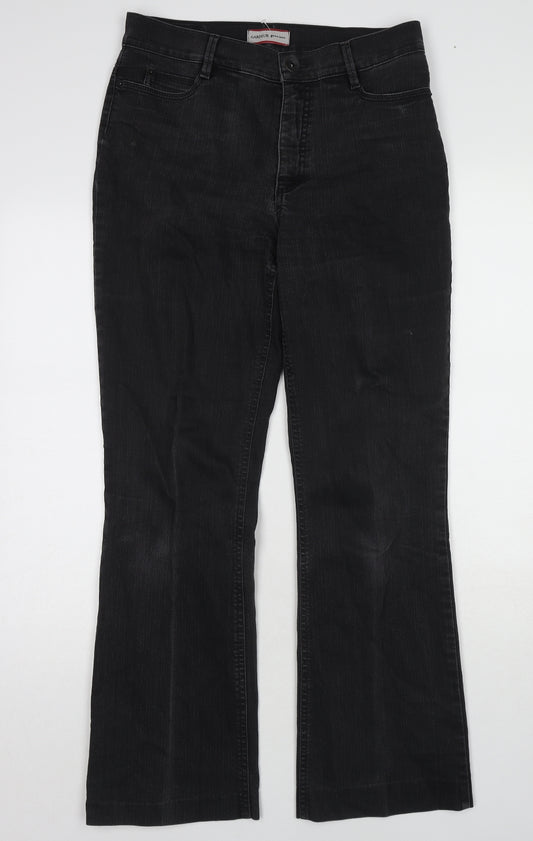 GARDEUR Womens Black Cotton Bootcut Jeans Size 32 in L31 in Regular Zip