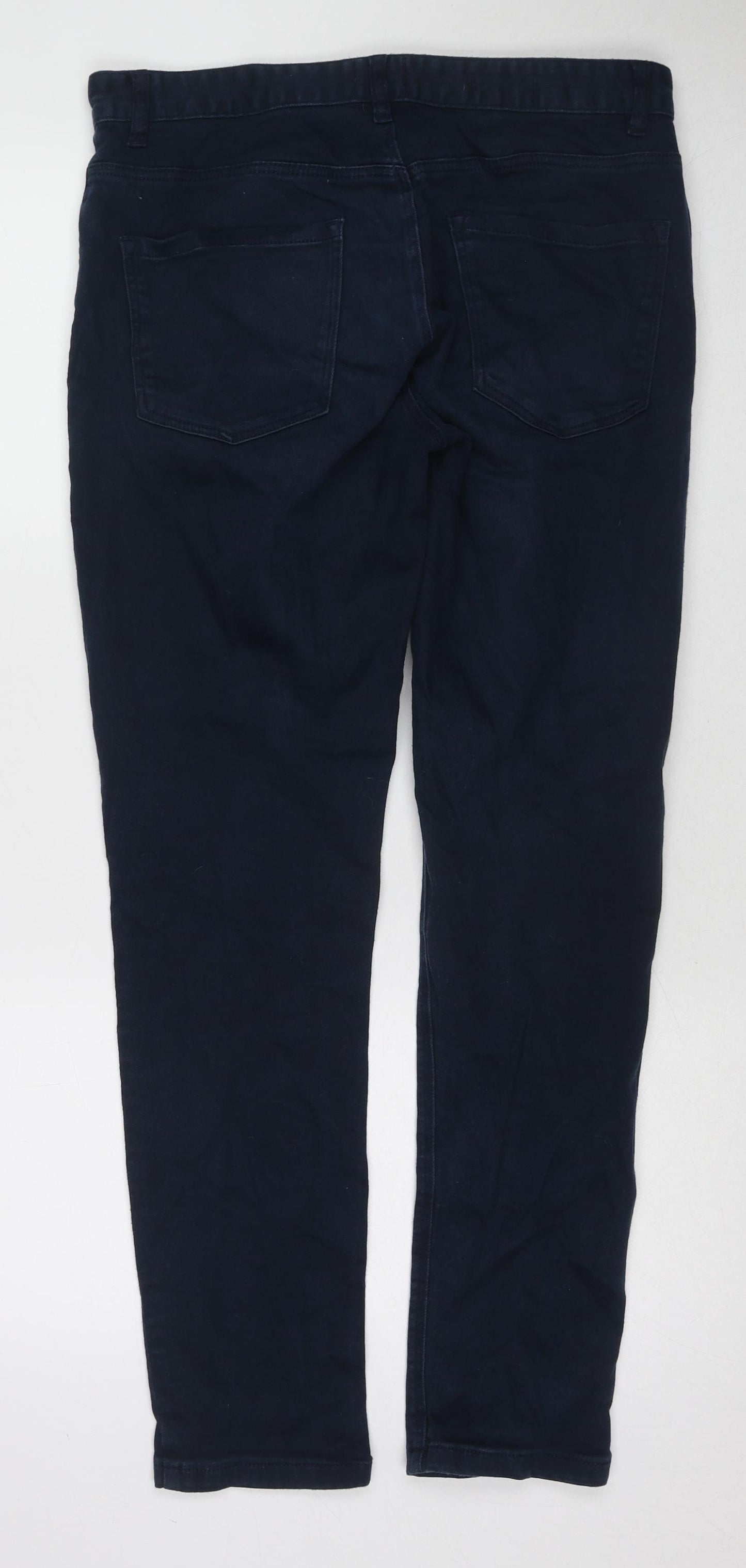 NEXT Womens Blue Cotton Straight Jeans Size 32 in L31 in Regular Zip
