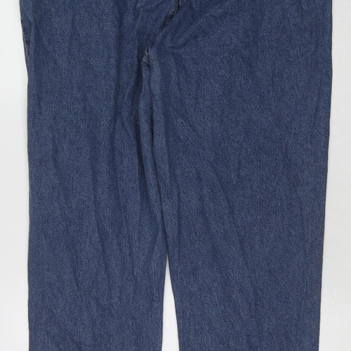 PEP&CO Womens Blue Cotton Straight Jeans Size 20 L27 in Regular Zip