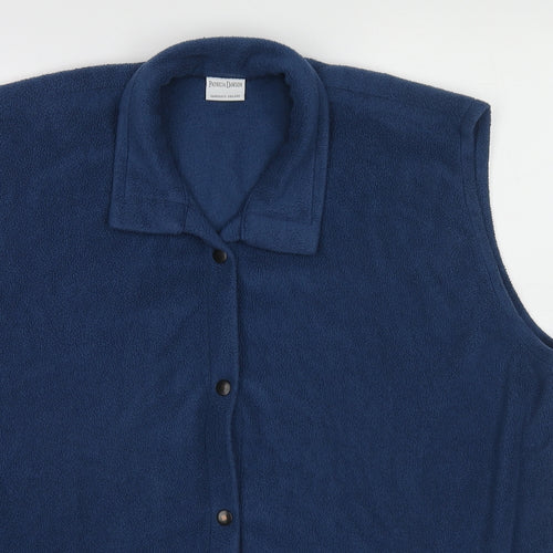 Patricia Dawson Womens Blue Polyester Gilet Jacket Size 2XL Snap