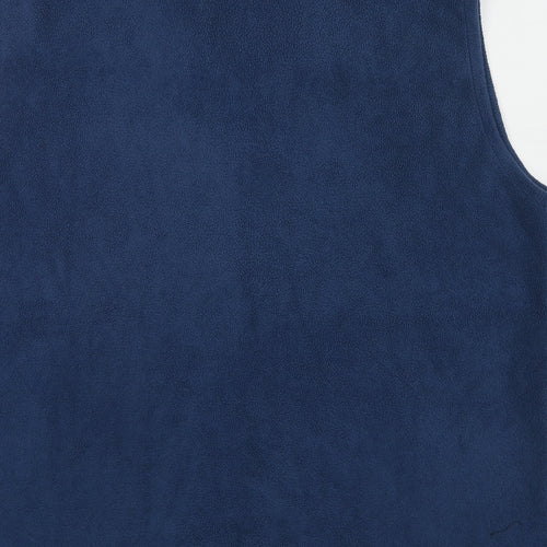 Patricia Dawson Womens Blue Polyester Gilet Jacket Size 2XL Snap
