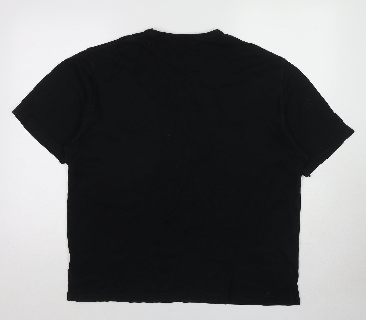 Marks and Spencer Mens Black Cotton T-Shirt Size L Round Neck