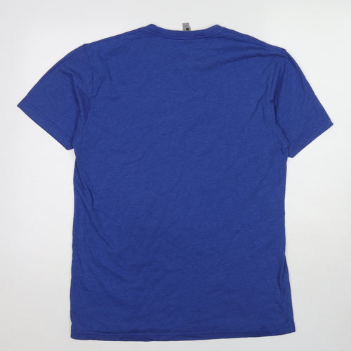 Next Level Mens Blue Cotton T-Shirt Size XL Round Neck