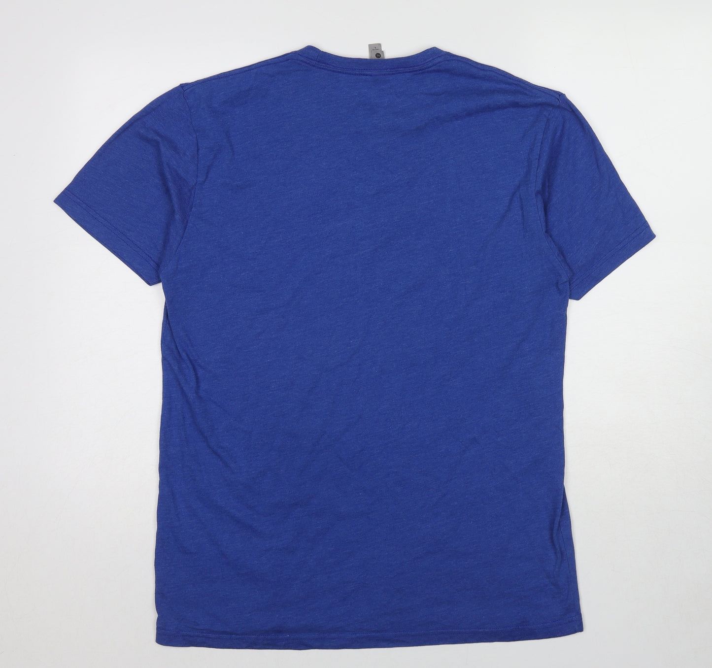 Next Level Mens Blue Cotton T-Shirt Size XL Round Neck