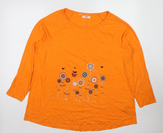 BPC Collection Womens Orange Cotton Basic T-Shirt Size XL Crew Neck