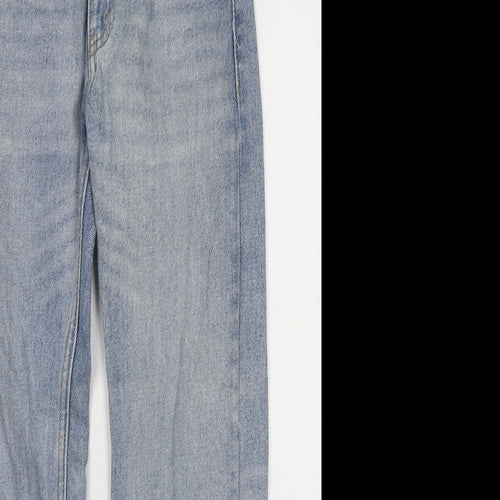 Levi's Womens Blue Cotton Straight Jeans Size 25 in L25 in Regular Zip