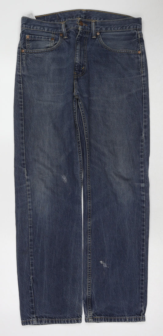 Levi's Womens Blue Cotton Straight Jeans Size 32 in L30 in Regular Zip