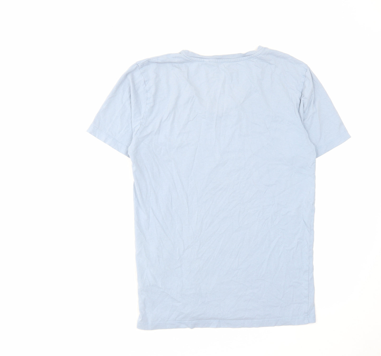 NEXT Mens Blue Cotton T-Shirt Size S V-Neck