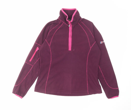 Berghaus Womens Purple Polyester Pullover Sweatshirt Size 10 Zip