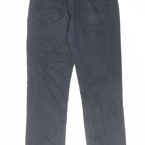 George Mens Blue Cotton Straight Jeans Size 36 in L32 in Regular Zip