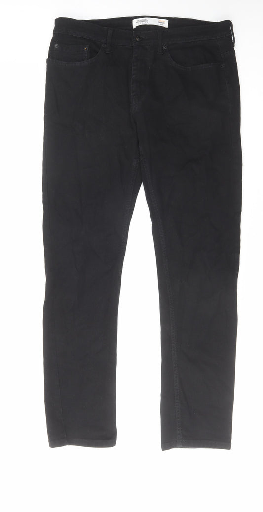 Burton Mens Black Cotton Skinny Jeans Size 34 in L31 in Regular Zip