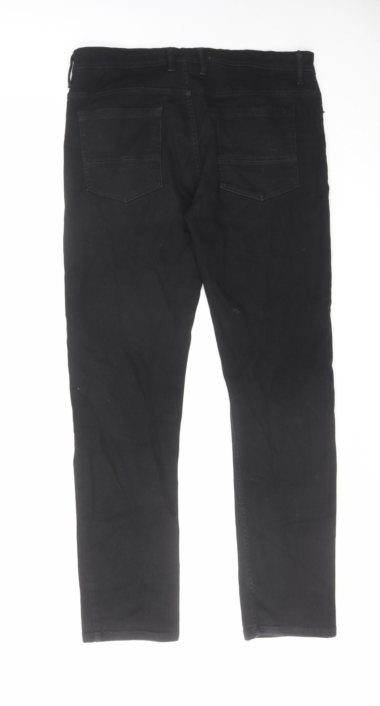 Burton Mens Black Cotton Skinny Jeans Size 34 in L31 in Regular Zip