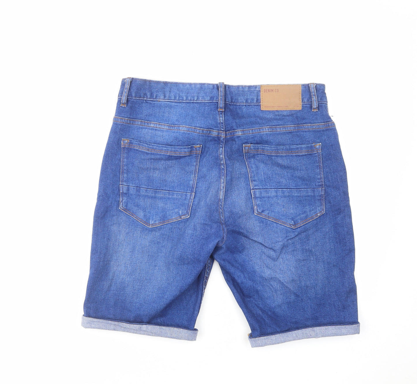 Denim & Co. Mens Blue Cotton Chino Shorts Size 32 in L9 in Slim Button