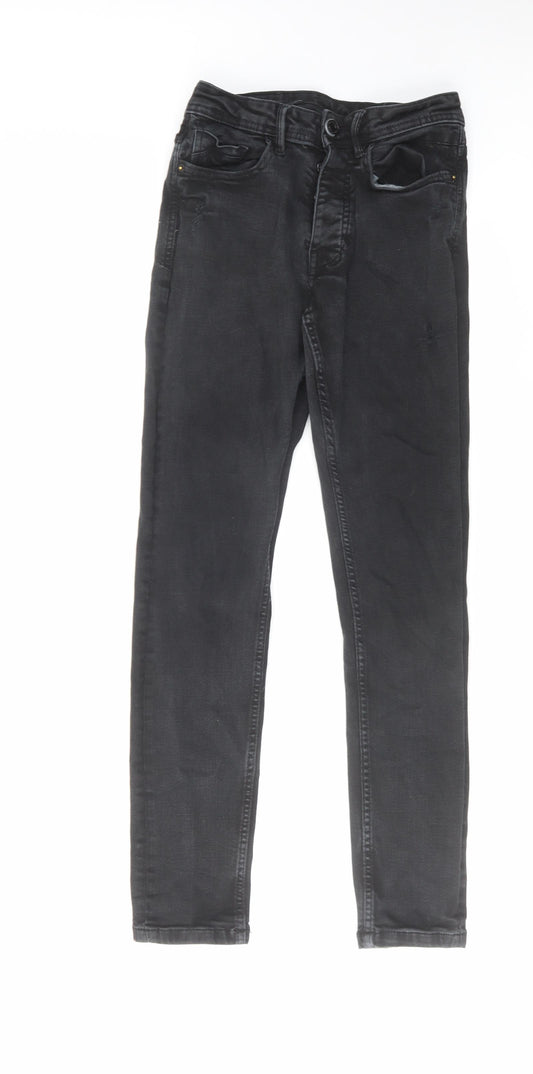 Denim & Co. Mens Black Cotton Skinny Jeans Size 28 in L32 in Regular Button