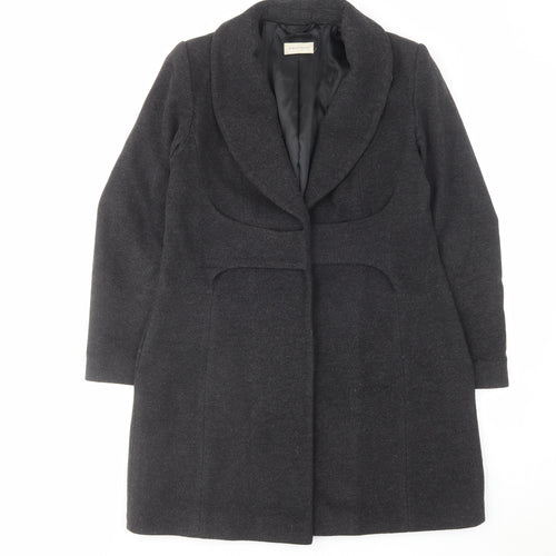 Minuet Womens Grey Overcoat Coat Size 12 Button