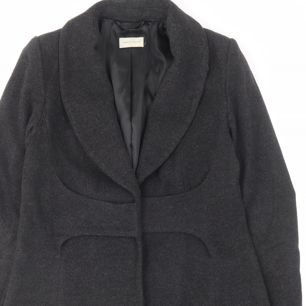 Minuet Womens Grey Overcoat Coat Size 12 Button