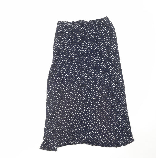 Casual Club Womens Blue Polka Dot Viscose A-Line Skirt Size 14