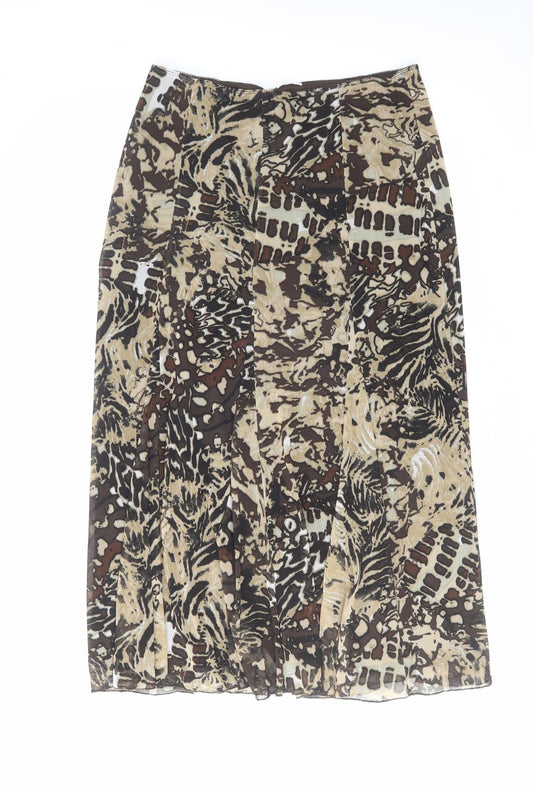 Gerry Weber Womens Brown Geometric Polyester A-Line Skirt Size 16