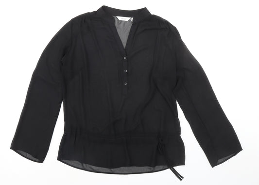 NEXT Womens Black Polyester Basic Blouse Size 14 Collared