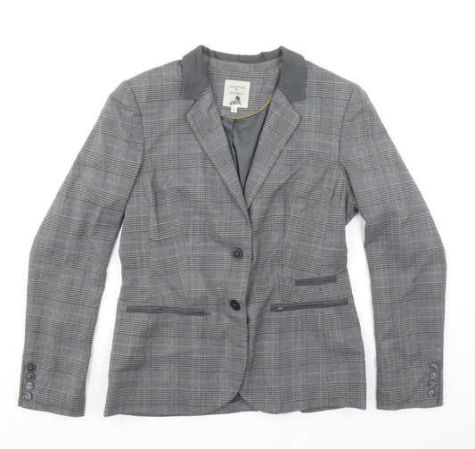 Jackpot Mens Grey Plaid Polyester Jacket Blazer Size 38 Regular