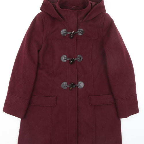 Marks and Spencer Womens Red Pea Coat Coat Size 14 Zip
