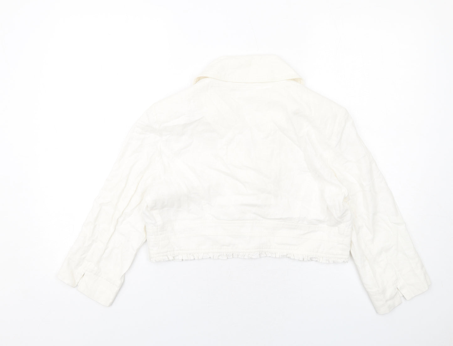 Per Una Womens White Jacket Blazer Size 12 Button