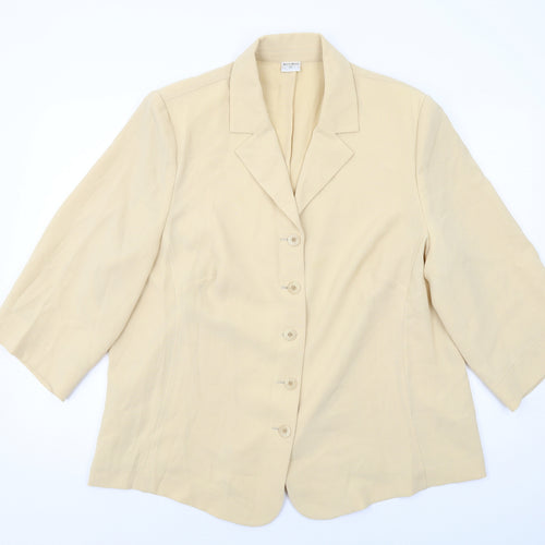 Riona Stone Womens Beige Jacket Blazer Size 22 Button