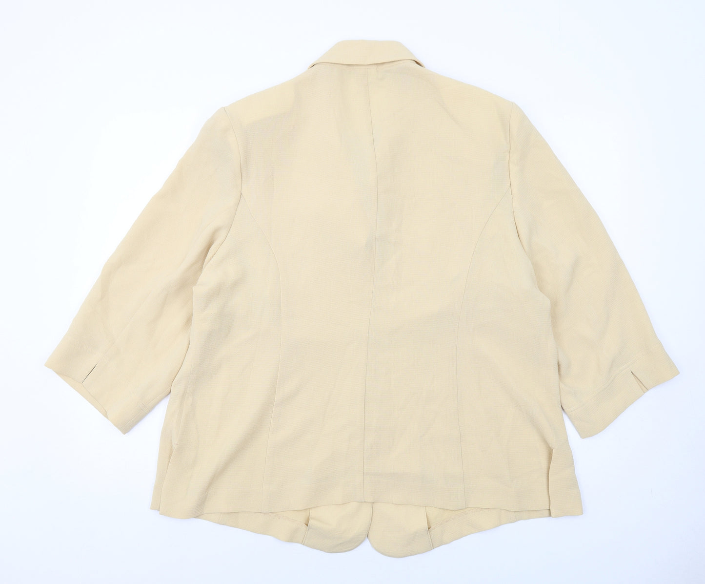 Riona Stone Womens Beige Jacket Blazer Size 22 Button