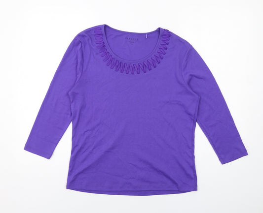 Viz-a-Viz Womens Blue Polyester Basic T-Shirt Size 12 Round Neck