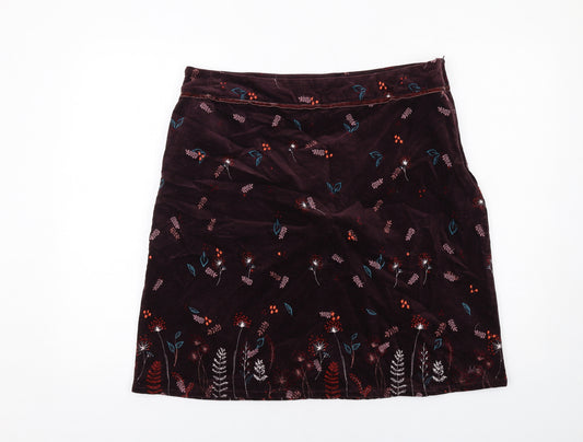 MANTARAY PRODUCTS Womens Purple Geometric Cotton Bandage Skirt Size 16 Zip